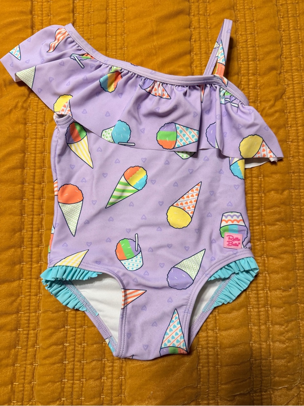 Ruffle Butts Lavender Ice Cream One-Piece Swimsuit with Multicolor Accents